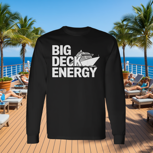 Camiseta de manga larga Big Deck Energy con diseño de crucero y vacaciones - Product Image 3