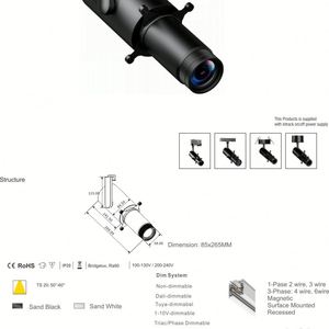 Zoomable Shapeable 10W 15W 20W 30W Mini projecteur de piste LED avec corps en aluminium Dimmable CCT Logo Gobo Logo Shapeable Light - Product Image 5
