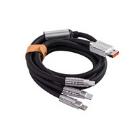 Kabel Pengisian Daya USB Type-C ke C 120W Baru 2026, Kabel Silikon 3-in-1 PD, Kabel Data Pengisian Cepat