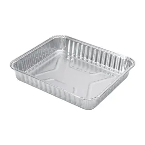 Aluminum Foil Disposable Box Takeout Packing Pan Square Baking Tray Catering Household Container wrinkle -wall