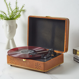Vente en gros de gramophone classique, tourne-disque <span class=keywords><strong>33</strong></span>, 45, 78 <span class=keywords><strong>tours</strong></span>, fonction d'arrêt automatique, base en bois, boîte à musique pour cadeau d'anniversaire - Product Image 6