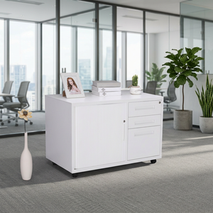 Storage Unit for Home Office KD Structure Steel Password-protected Mobile Cabinet with <b>File</b> Folder and Hanger Desk - Product Image 5