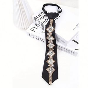 Girls Rhinestone Necktie Necklace Retractable Glass Material for Party Evening Dresses Shirts - Product Image 4