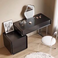 Ensemble de meubles de chambre à coucher moderne maquillage éclairé coiffeuse tabouret miroir mobilier de maison personnalisable bois de Guangdong