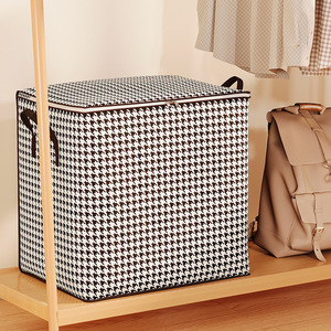 Sac de rangement <span class=keywords><strong>pour</strong></span> couette non tissée pied de poule moderne Boîte de rangement <span class=keywords><strong>pour</strong></span> <span class=keywords><strong>garde</strong></span>-<span class=keywords><strong>robe</strong></span> de ménage <span class=keywords><strong>pour</strong></span> le <span class=keywords><strong>déménagement</strong></span>, la finition et l'emballage des vêtements - Product Image 2