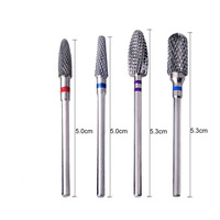 Fraise à ongles en carbure de tungstène 3/32'' en gros, forme conique, outil de manucure, dissolvant rapide de gel, logo personnalisé, couleur argent