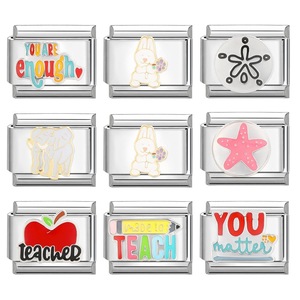 Mô hình cụm từ liên kết mô-đun cho tiếng quyến rũ Vòng đeo tay dễ thương cartoondsign thép không gỉ ý quyến rũ Vòng đeo tay - Product Image 5