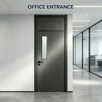 Portes intérieures en aluminium et bois composite sur mesure OEM & ODM, avec fenêtre verticale à longue vue, au design moderne et minimaliste