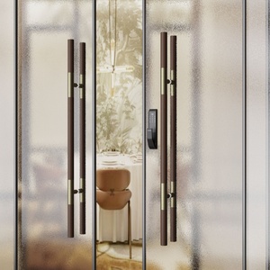 Poignée de <span class=keywords><strong>porte</strong></span> extérieure en verre au design minimaliste moderne, poignée de <span class=keywords><strong>porte</strong></span> intérieure en acier inoxydable pour <span class=keywords><strong>porte</strong></span> en <span class=keywords><strong>bois</strong></span> massif, idéale pour les hôtels. - Product Image 4