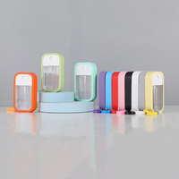 Botella de Perfume de Plástico Personalizable de 35ml 45ml 50ml, Cuadrada, Vacía, con Pulverizador, Tapa Antiderrames y Llavero para Uso Diario