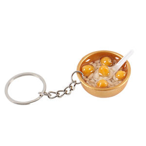 จี้รูปอาหารจำลอง ขนาด 3 ซม. สีทอง ชามเล็ก โมเดลก๋วยเตี๋ยว พวงกุญแจ ตกแต่งกระเป๋า ของเล่นจิ๋วรูปอาหาร ขนมขบเคี้ยว - Product Image 5