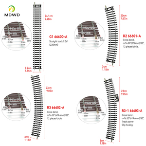 Set di Binari Elettrificati Dritti e Curvi in Scala 1/87 HO per Modellismo Ferroviario e Scene con Tavolo di Sabbia - Product Image 3