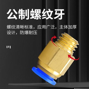 Conectores Rápidos de Grado Industrial, Moldeado en Cobre para Tuberías de Aire y Agua de Alta Presión, Piezas Neumáticas de Precisión - Product Image 2