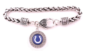 Pulsera con Dije Redondo Pequeño de Aleación de Zinc, Unisex, de los Indianapolis Colts - Product Image 3