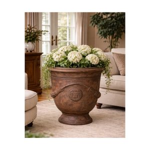 Luxury Fiberglass Planter Pot <b>Large</b> Decorative Garden Flower Container Classic <b>Urn</b> Style Outdoor Indoor Patio Decor - Product Image 1