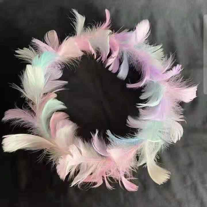 Glittering Goose Feather Headband Hair Accessories Scenic Spot Christmas Garlands Wreaths Super Fairy Luminous Feather Garland