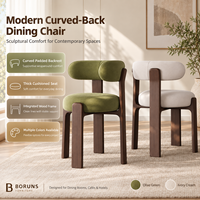 Chaise de salle à manger en bois massif pour la maison et l'hôtel, design moderne du milieu du siècle, revêtement en velours capitonné, mobilier de salle à manger écologique