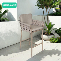 Chaises hautes modernes en corde tissée en aluminium Mobilier de jardin pour l'extérieur Bar Table et chaises pour l'hôtel et le restaurant