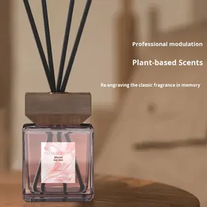 Rafraîchisseur d'air intérieur en rotin moderne Bouteille en verre parfumée Parfum d'aromathérapie pour chambre à coucher Salon Ornements éliminant les odeurs - Product Image 2