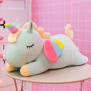 Nuevo diseño creativo, almohada de oficina de felpa de unicornio suave, muñecos de peluche de animales de peluche de dibujos animados, juguetes de compañía cómodos para niños