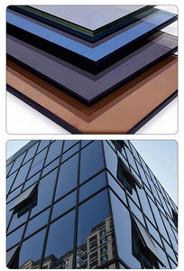 Fabrika fiyat bronz mavi siyah koyu gri yeşil pembe vitray levhalar bina perde duvarlar için temperli cam dekorasyon - Product Image 6