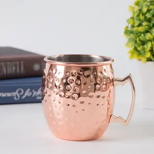 Moscow Mule-taza de cobre chapada en cobre, taza de acero inoxidable grabada para beber cerveza