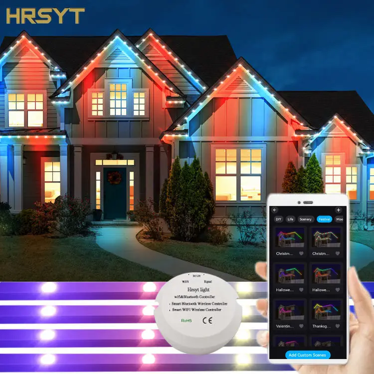 Rgb Led Point Light Track IP68 Outdoor Holiday Christmas Permanent Holiday Lighting Decoration For House Led Point Light