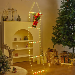 Capodanno ha portato la luce della scala decorazione della parete dell'albero di natale Babbo Natale che si arrampica Set di candele senza fiamma per l'atmosfera delle vacanze - Product Image 3