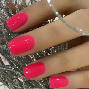 Prensa corta <span class=keywords><strong>de</strong></span> neón en las <span class=keywords><strong>uñas</strong></span> <span class=keywords><strong>Uñas</strong></span> Color <span class=keywords><strong>de</strong></span> verano <span class=keywords><strong>Uñas</strong></span> postizas Rosa profundo Color brillante Diseñado Material ABS <span class=keywords><strong>Uñas</strong></span> - Product Image 2