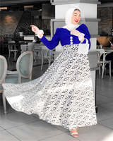 Burin — vêtements de prière islamique modeste, deux couleurs, boutons devant, manches bouffantes, tenue Maxi dubaï, Ramadan, arabe, pour femmes musulmanes