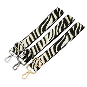 Meetee B-J2160 3.8cm New Gold Wire Zebra Woven Strap Handbag Accessories Single Shoulder Adjustable Long Shoulder Strap