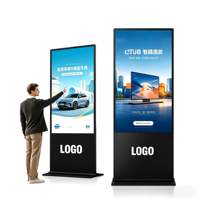 Kiosco de Señalización Digital LCD para Interiores, Pantalla Publicitaria de 43-65 Pulgadas, Pantalla Táctil Infrarroja Android, CMS Integrado