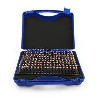 Casing plastik biru M1, Set pengukur lubang Pin 190 buah. 061-.250 "Pin Gauge Set untuk mengukur kedalaman lubang