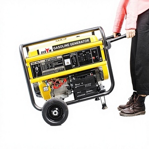 Générateur à essence <span class=keywords><strong>Bison</strong></span> BS-6500 5 kW à démarrage électrique, monophasé, avec roues, ensemble mobile, double alimentation électrique et essence - Product Image 5