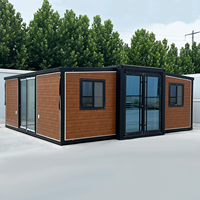 Maison mobile modulaire moderne à 3 chambres, conteneur extensible de 40 pieds avec deux salles de bain, plans et documents de construction de maisons préfabriquées
