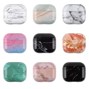 Étui de protection rigide en PC, motif <span class=keywords><strong>marbre</strong></span>, résistant aux chocs et à l'eau, pour écouteurs USB-C de 2e/3e génération - Product Image 2