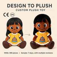 Jouet en peluche personnalisé pour fille de style afro, fabrication OEM ODM directe d'usine, poupée en peluche personnalisée, taille et logo sur mesure
