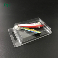 Boîte à clapet en plastique PET transparent personnalisé et en stock pour leurre de pêche méné et gabarit Solution d'emballage personnalisable