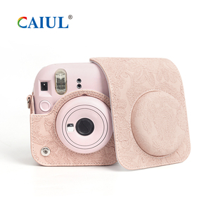도매 <span class=keywords><strong>Pu</strong></span> 가죽 조각 복고풍 보호 카메라 가방 Instax Mini12 카메라 가방