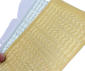 Autocollants PVC Imperméables Imprimés Or et Argent en Gros – Série Chaude Chiffres et Lettres Papillon Étoile pour Scrapbooking – 1 Style Chaque - Product Image 6