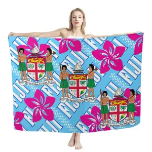Ventas calientes Polynesian Elei Tribal Design Personalidad personalizada Moda Playa Sarong Custom Ladies Shawl Bufandas Bikini Cover Up Beach