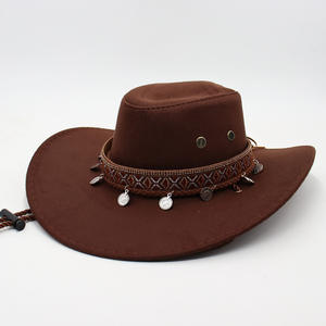 Wholesale Unisex Cowboy <strong>Hat</strong> with Embroidered Band &amp; Coin Pendants-Fashion Style Four Seasons Use - Product Image 4