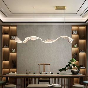 <span class=keywords><strong>Lustre</strong></span> créatif en ruban, lumière de réception, restaurant de luxe, bar, îlot, art ondulé, <span class=keywords><strong>lustre</strong></span> créatif en acrylique - Product Image 3