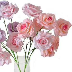 Flores Artificiales de Seda con 3 Cabezas de Rosa Diamante para Decoración Navideña de Centros Comerciales, Arreglo Hecho a Mano de Larga Duración - Product Image 6