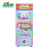 Machine à griffes à monnayeur sur le thème spatial, avec cabinet transparent et enseigne LED, pour centre de jeux