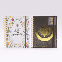 Carnet de notes à spirale personnalisé avec impression professionnelle bords dorés carnet A5 à couverture rigide pour écolier vente en gros