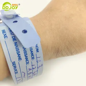 Custom Writable Plastic Vinyl Disposable Identification Medical PVC Hospital Patient ID Medical Wristbands Bracelets