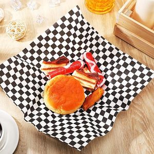 Papel encerado Resistente a la grasa <span class=keywords><strong>Delicatessen</strong></span> Envoltura Hojas de papel para alimentos Revestimiento de <span class=keywords><strong>cesta</strong></span> de alimentos a cuadros para cocina Fiesta de Navidad - Product Image 1