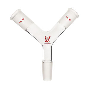 CS Labglass透明高温抵抗実験用ガラス製品ホウケイ酸ガラスY字型<span class=keywords><strong>3</strong></span>ウェイ蒸留OEM - Product Image 1