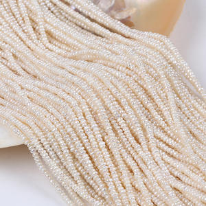 Collar de Perlas de Agua Dulce Naturales Hechas a Mano en Zhuji, 3-3.5mm, Pieza Plana, Pequeñas Perlas Blancas, Cadena para Clavícula - Product Image 2